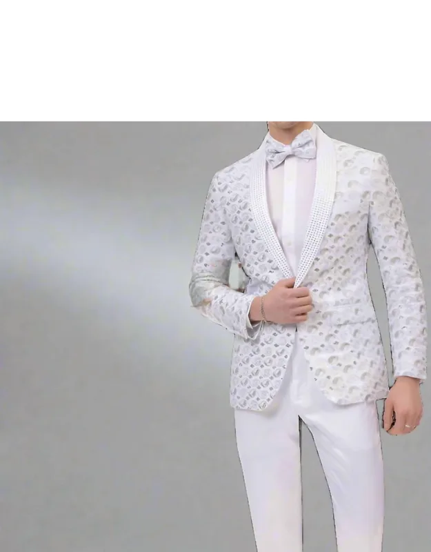 Embroidered Sequin Slim Fit Blazer