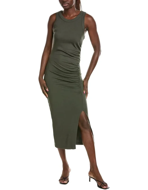 Tala Sleeveless Shirred Seam Midi Dress