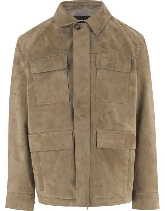 Suede Jacket With Classic Collar