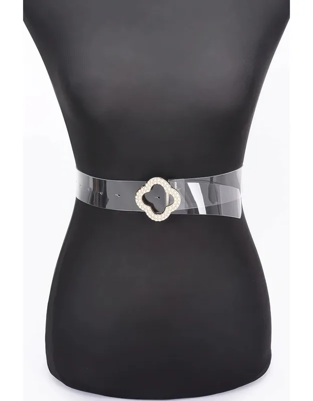 Pearl Metal Buckle Clear Belt