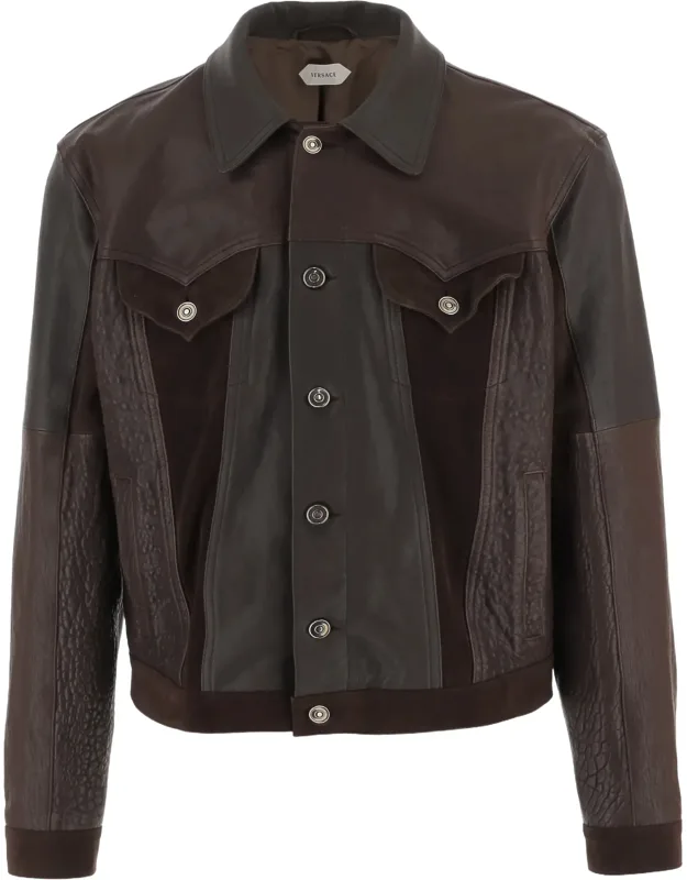 Leather Jacket With Pointed Collar