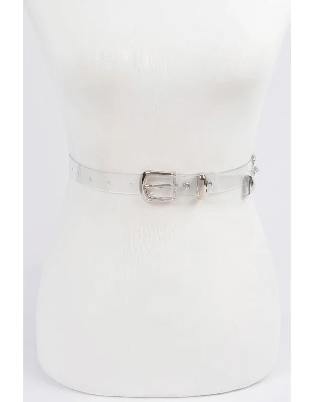 Chain Transparent Belt With Chain-inspired Accent