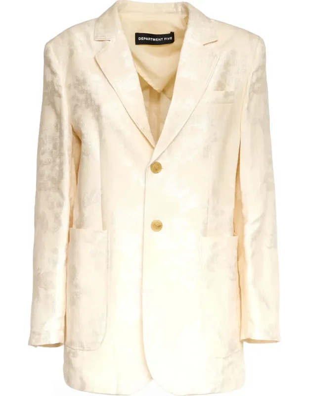Tonal Embroidered Single-breasted Blazer