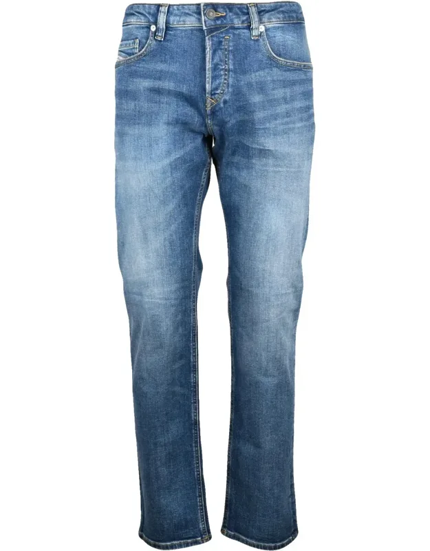Cotton-blend Straight-leg Jeans