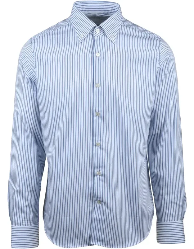 Tailored Stripe Pattern Cotton Shirt