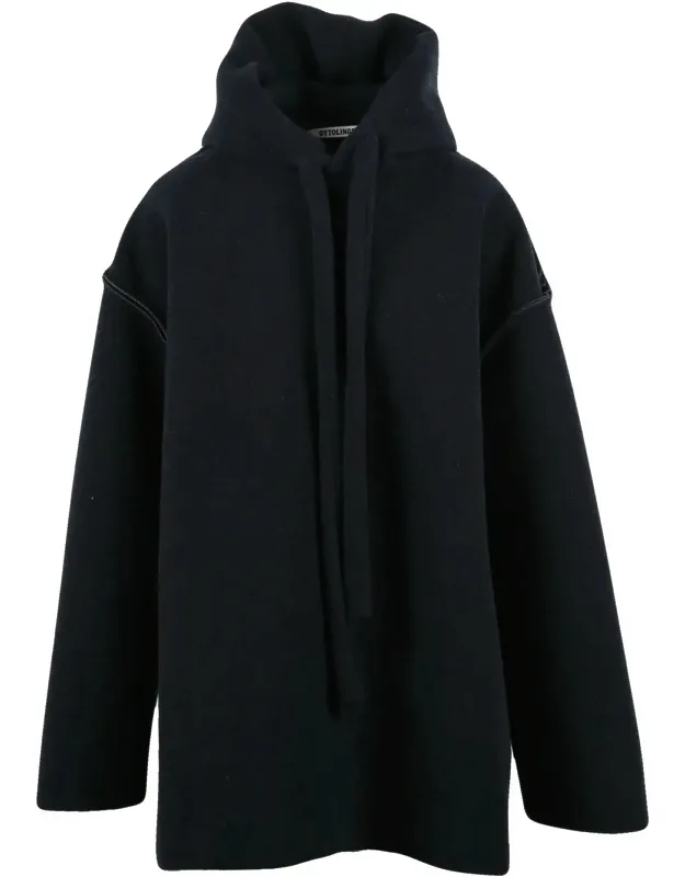 Polyester-blend Felted Anorak Coat