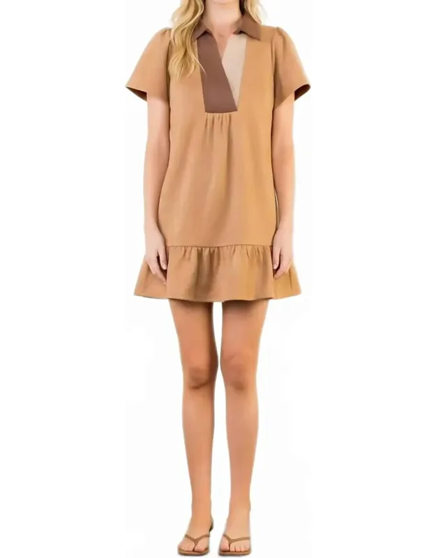 Short Sleeve Suede Dress