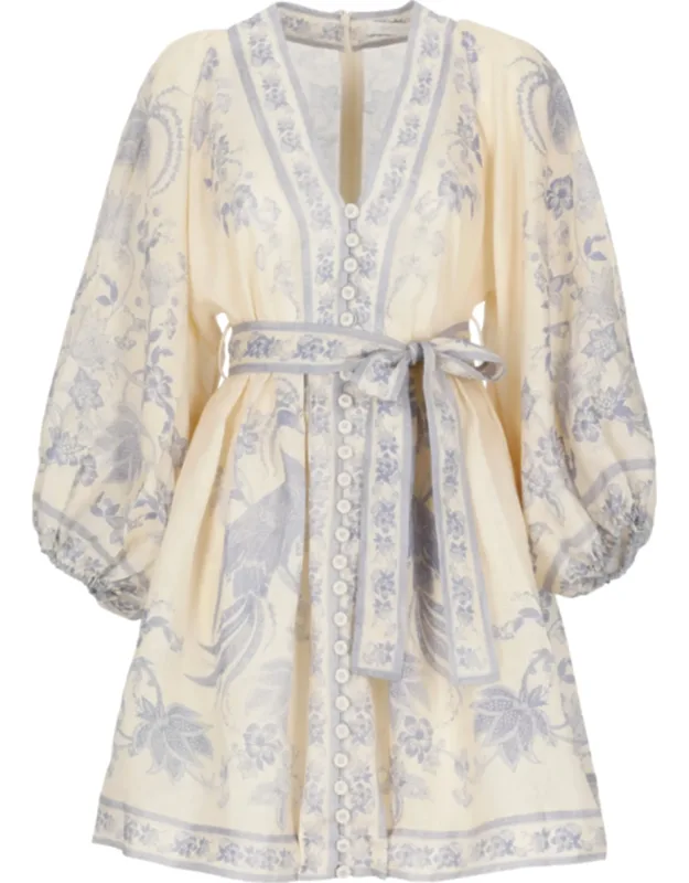 Floral Linen Midi Dress