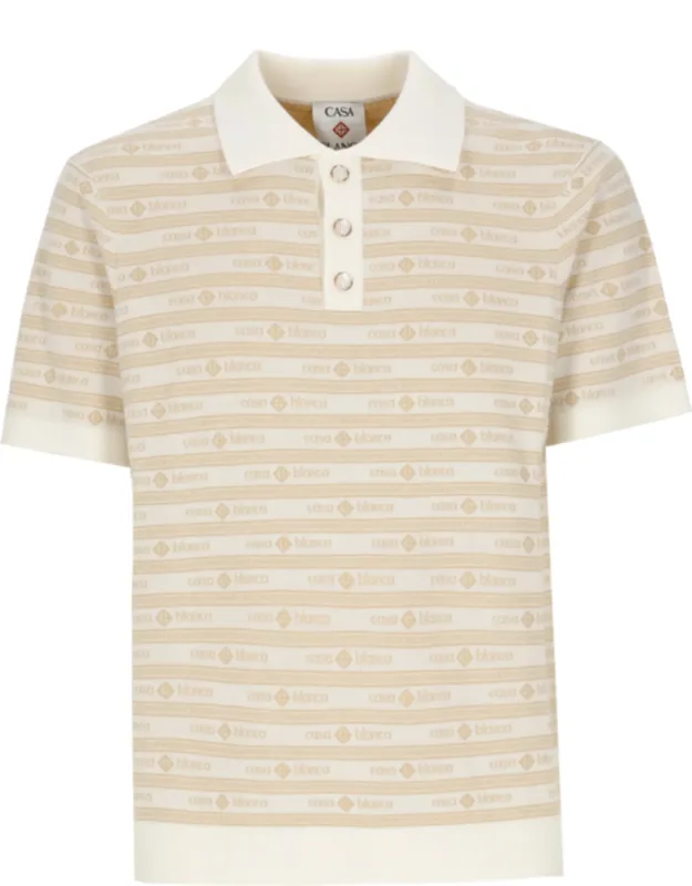 Merino Logo Pattern Polo Shirt