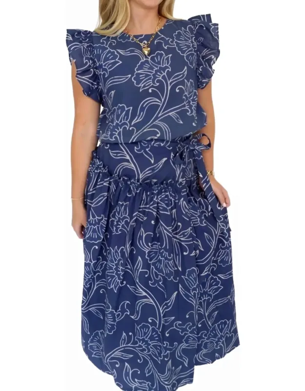 Floral Tiered Midi Skirt