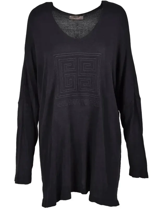 Embossed Viscose-blend Sweater