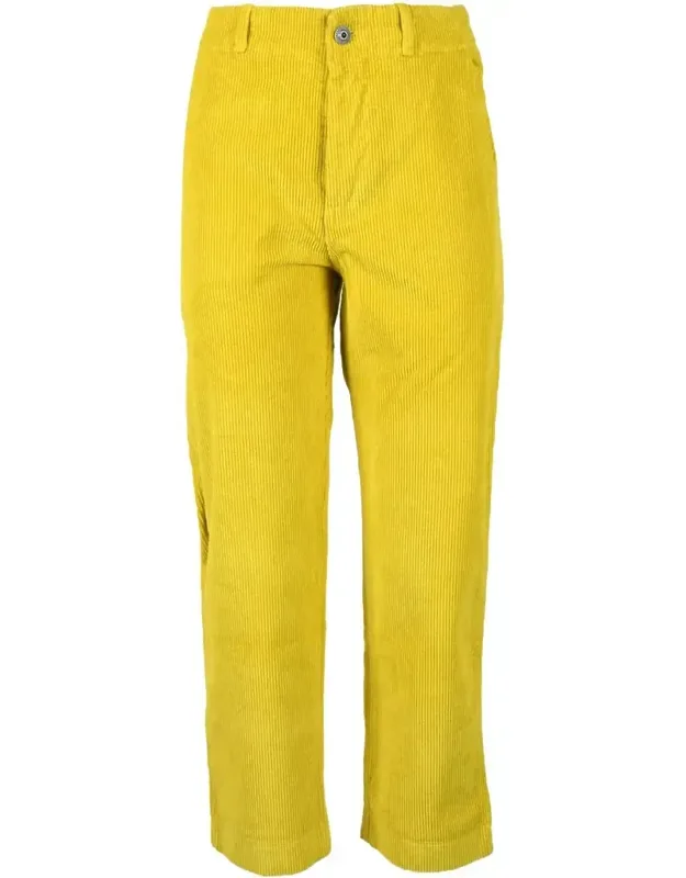 Cropped Straight-leg Trousers With Mid-rise Waist And Textured Fabric