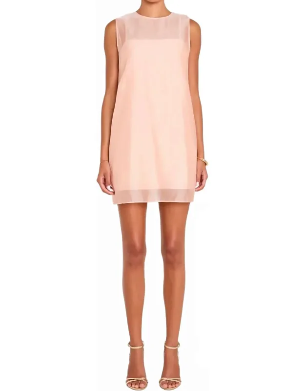 Annina Mini Dress - Sleeveless Shift With Keyhole Slit