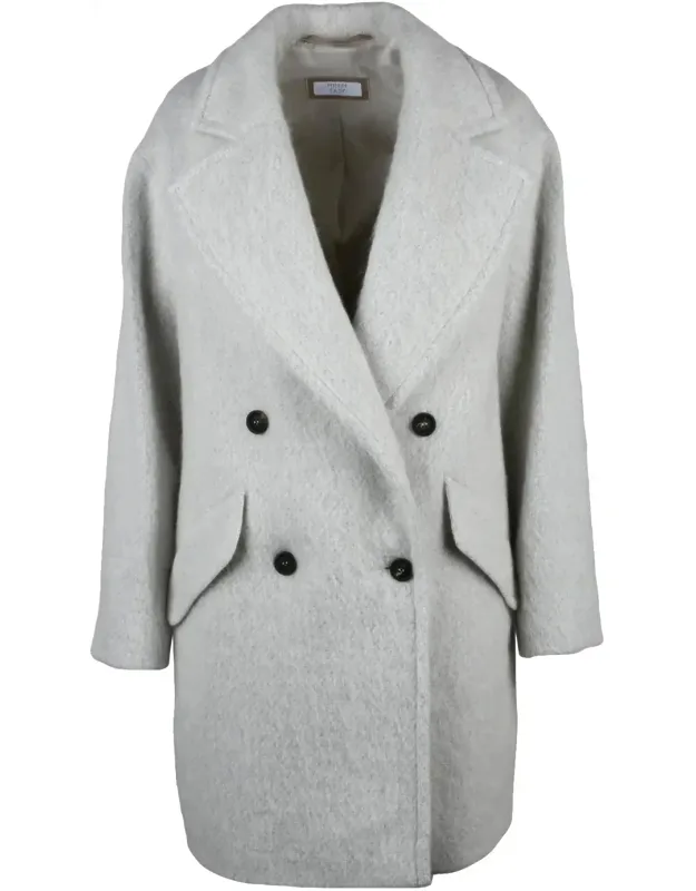 Wool-blend Double-breasted Coat