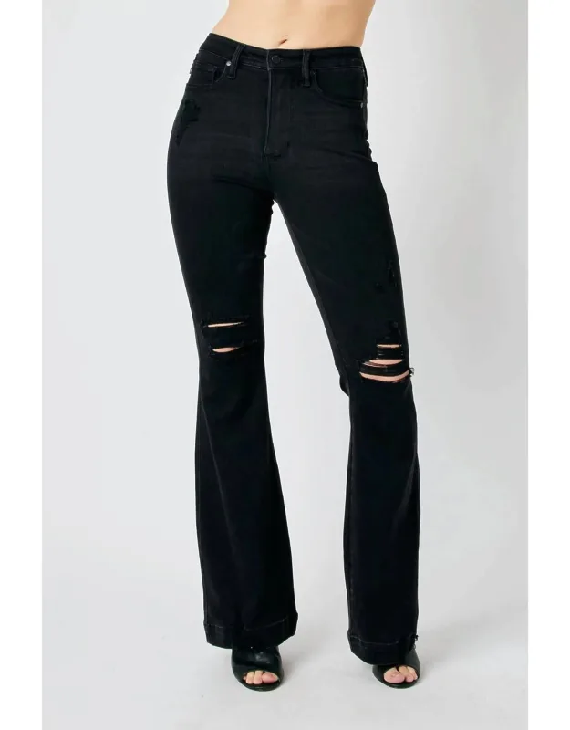 High Waist Tummy Control Destroy Flare Jeans