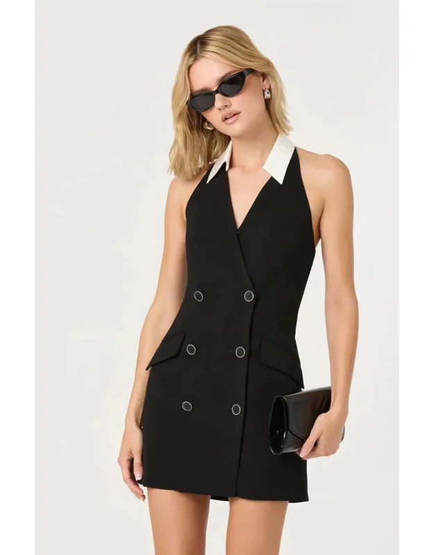 Halter Tuxedo Mini Dress