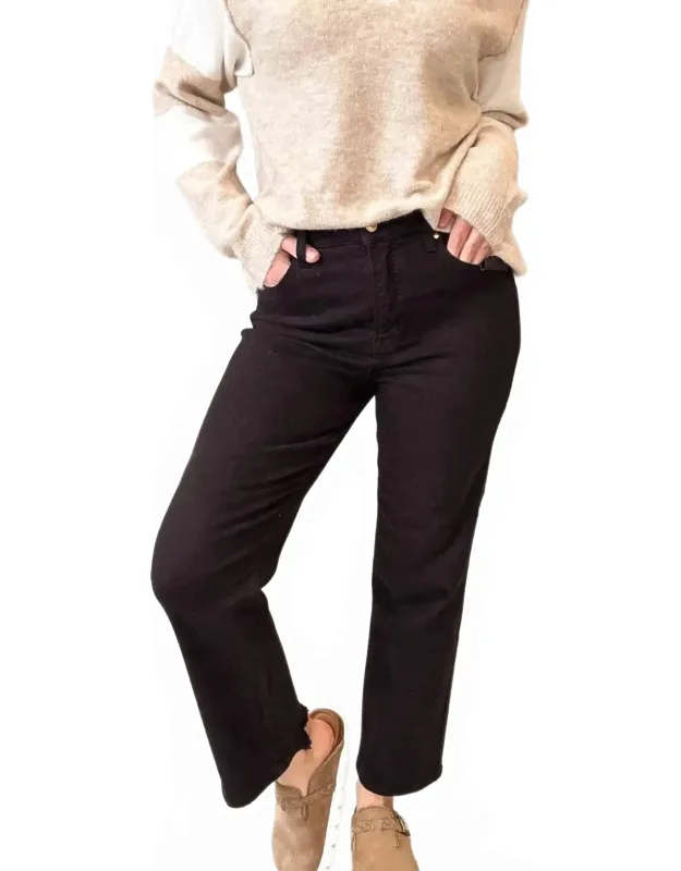 Tummy Control High Rise Cropped Straight Jeans