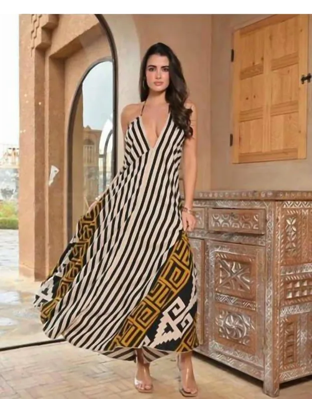 Geometric Print Maxi Dress