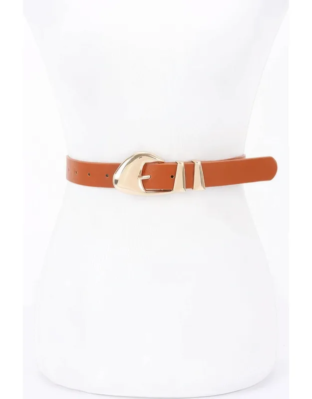 Faux Leather Multi Metal Buckle Belt