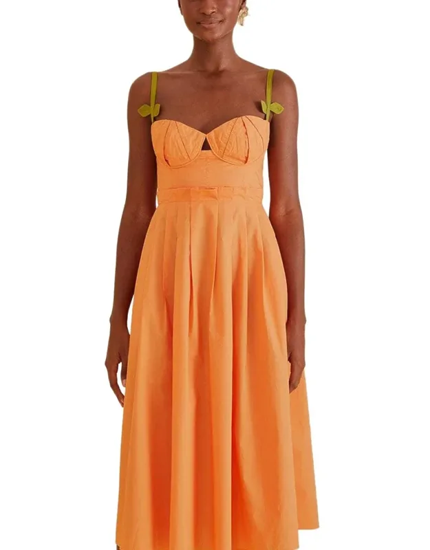Midi Dress In Bicolor Cotton