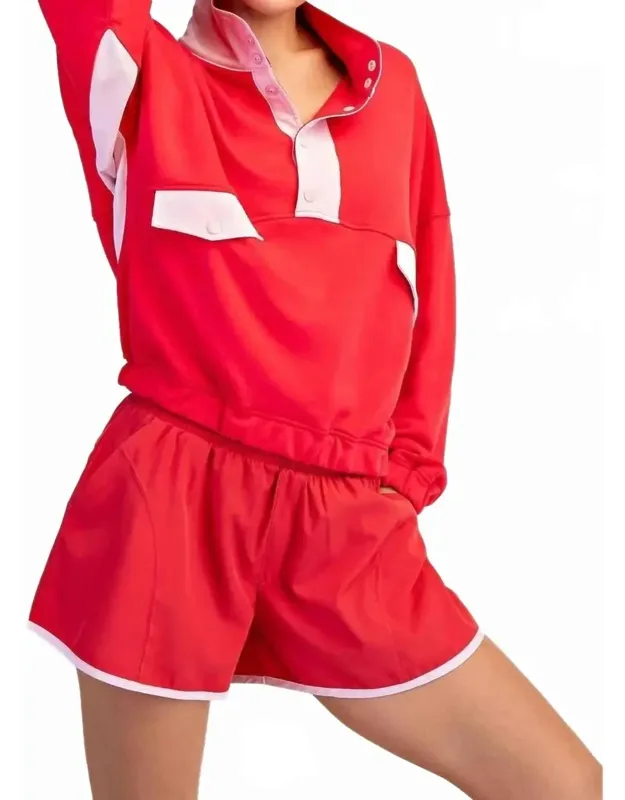 Color Contrast Top And Pants Set