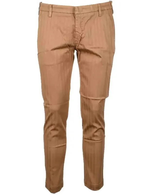 Slim Fit Trousers With Subtle Pinstripe Pattern