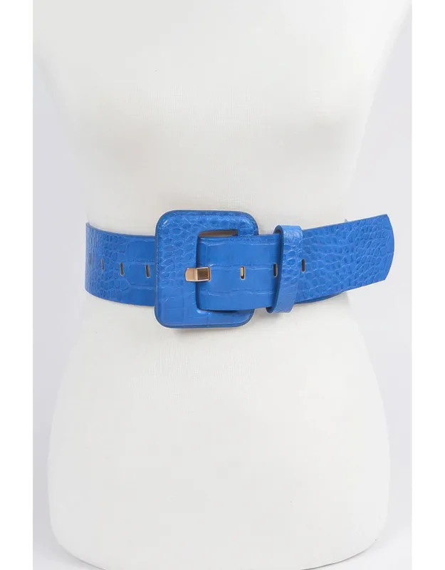 Faux Croc Leather Waist Belt