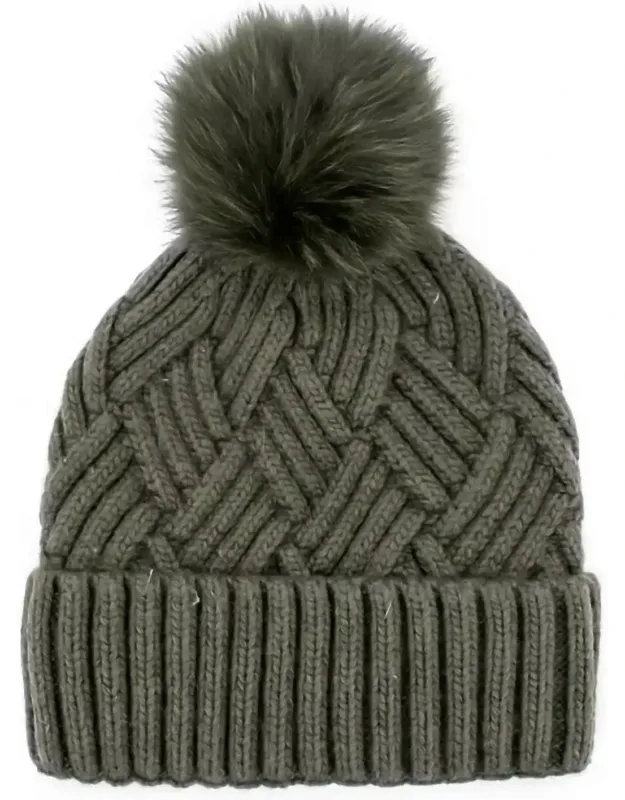 Fox Pom Knit Hat