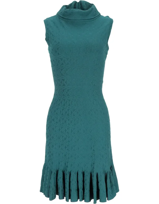 Jacquard Mock Neck Mini Dress