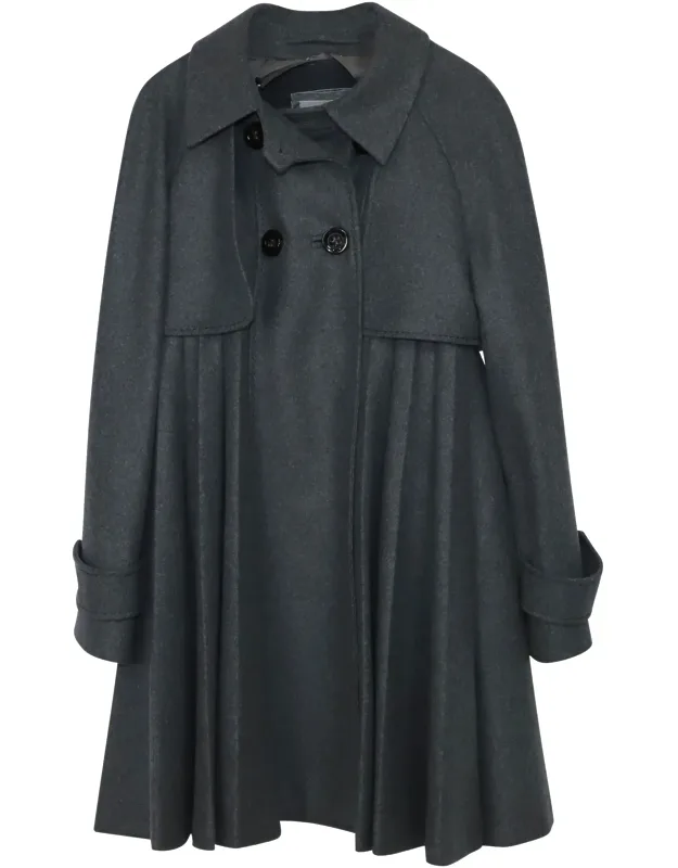 Double Breasted Pleated Coat Dress