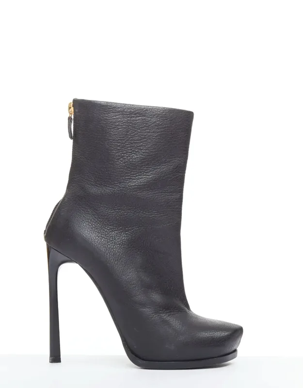 Leather Stiletto Ankle Boots