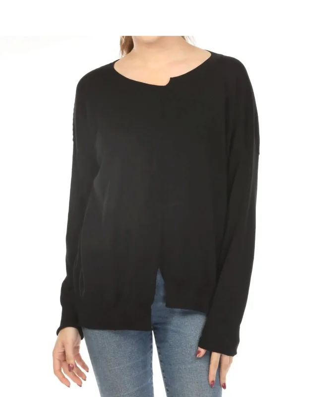 Cut-out Boat Neck Sweater Top