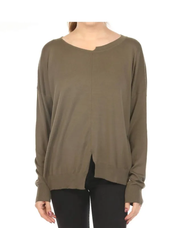 Cut-out Boat Neck Sweater Top