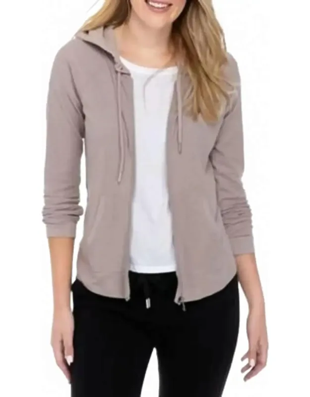 Performance Ruched-sleeve Zip Hoodie