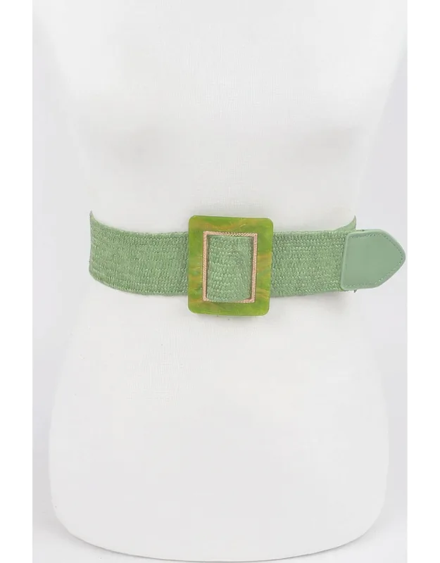 Square Buckle Stretch Belt - Comfortable Fit, Durable Design