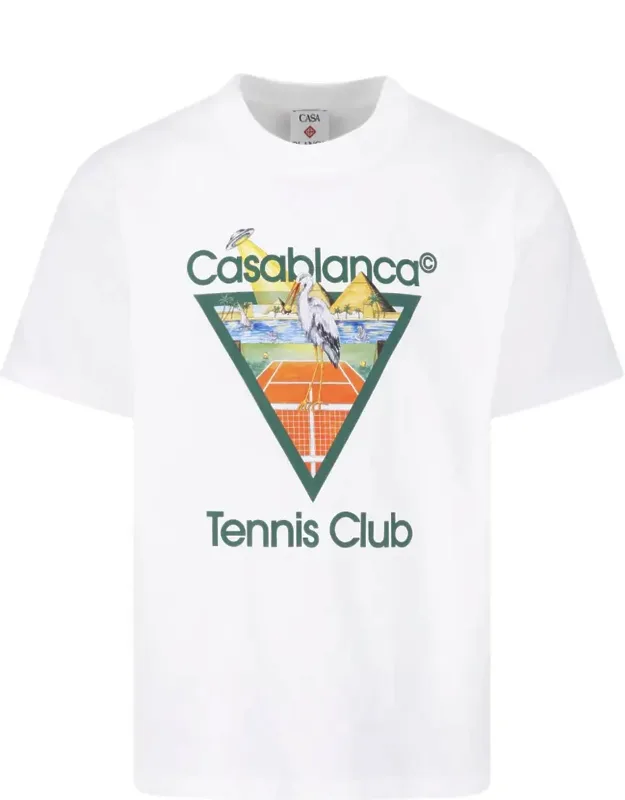 Graphic Print Short-sleeve T-shirt With Tennis Club Design