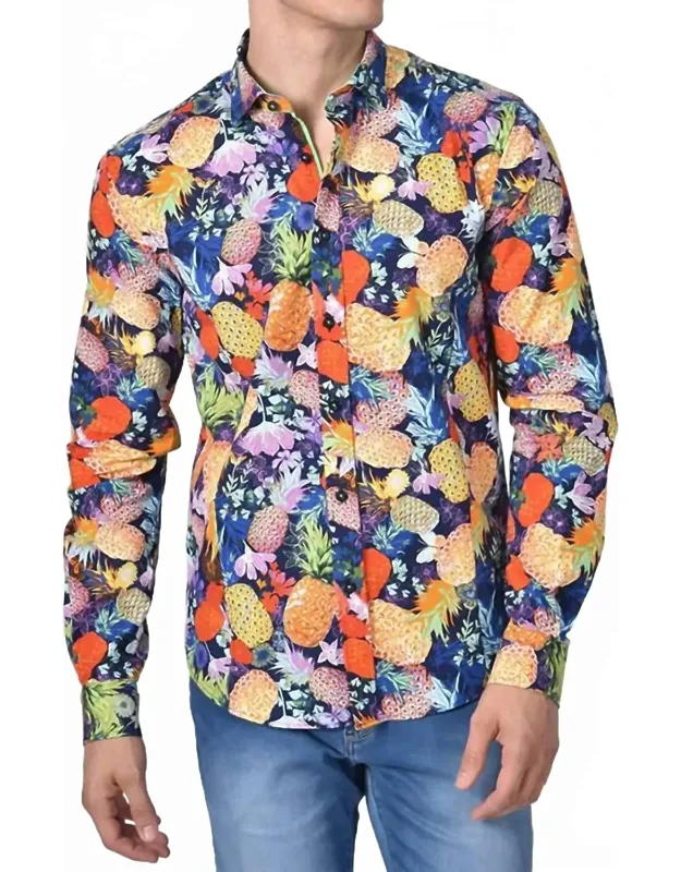 Pineapple And Flower Button Down Shirt