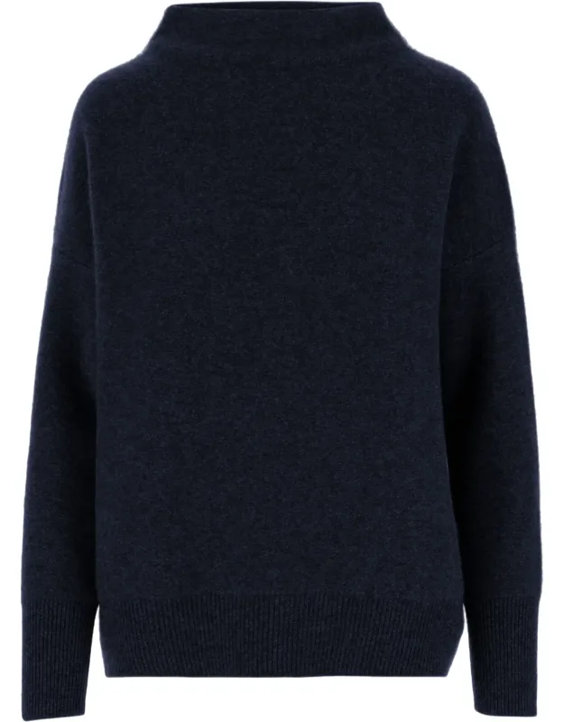 Cashmere Turtleneck Sweater With Ribbed Accents