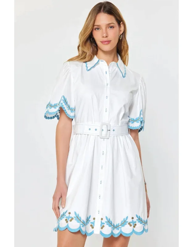 Embroidered Mini Dress