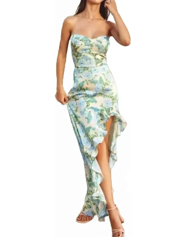 Asymmetrical Strapless Dress