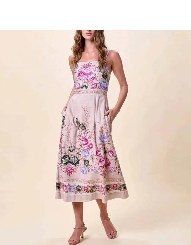 Ankle Dress In Silva Print