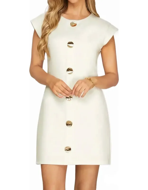 Button Detail Mini Dress