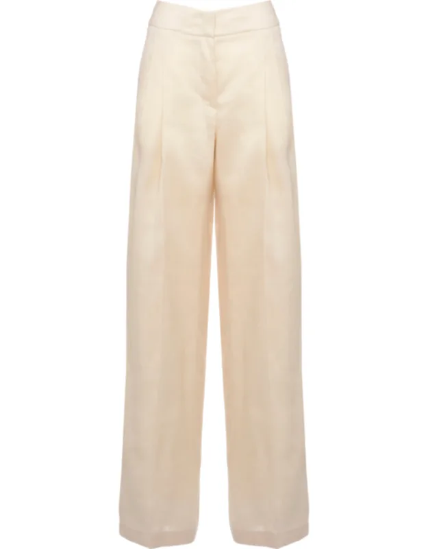 Linen-silk Wide-leg Pants