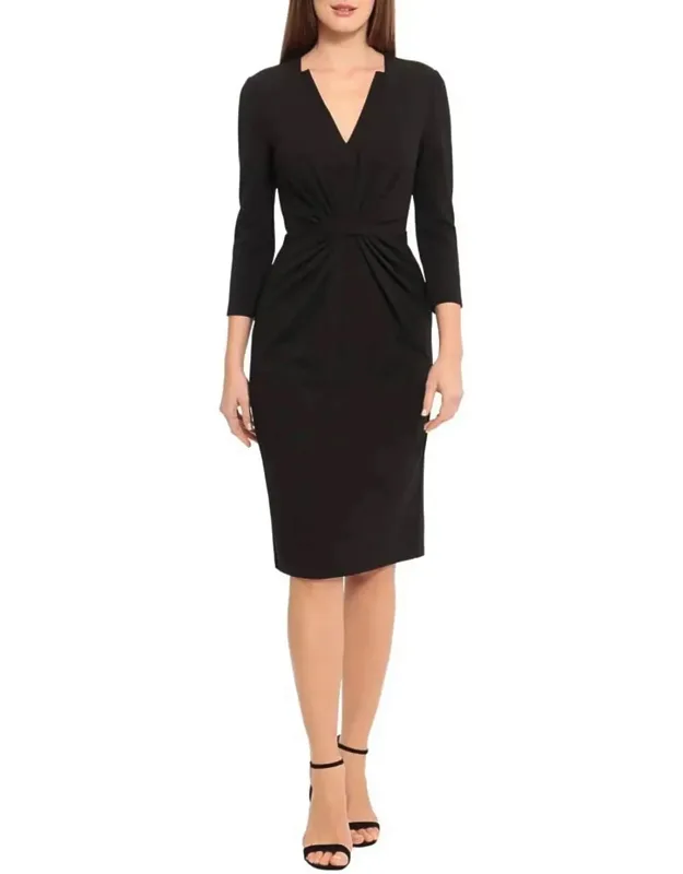 Gathered Pleated Waist Sheath Dress