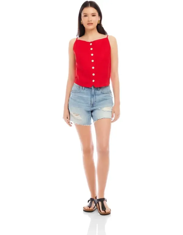 Elis Sleeveless Button-up Top