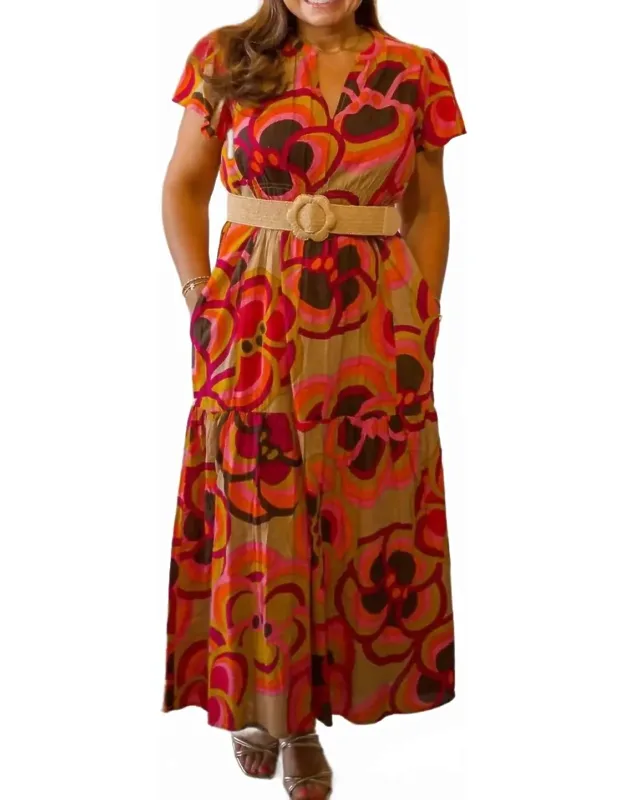Bold Floral Midi Dress