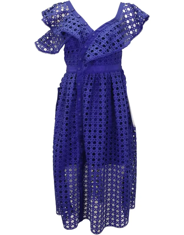 One Shoulder Ruffled Midi Dress