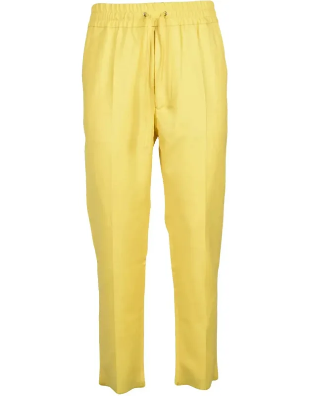 Cropped Trousers With Elastic Waistband