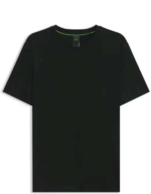 Mercerized Cotton T-shirt With Glossy Logo