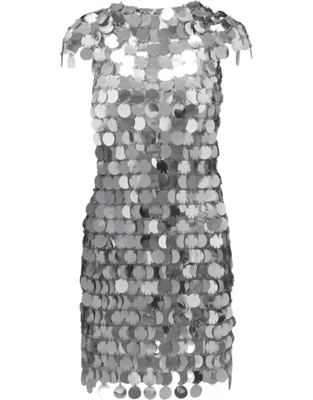 Mini Dress With All-over Sequins And Round Neckline